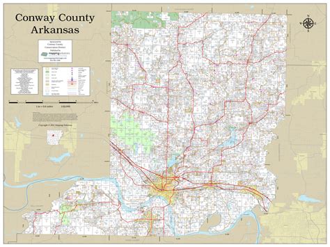 Conway County Arkansas 2021 Wall Map Mapping Solutions
