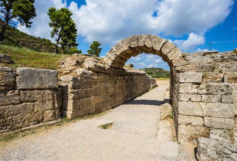 Ruins In Ancient Olympia Elis Greece Architecture Stock Photos