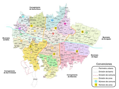Medellin, antioquia, colombia, south america geographical. mapa-medellin.2005 (image)