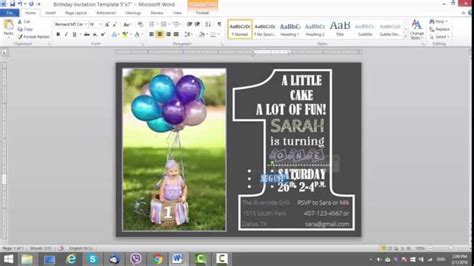004 Maxresdefault Microsoft Word Birthday Card Invitation Regarding