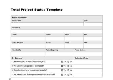 16 Free Project Status Report Templates Ms Word And Ms Excel Project