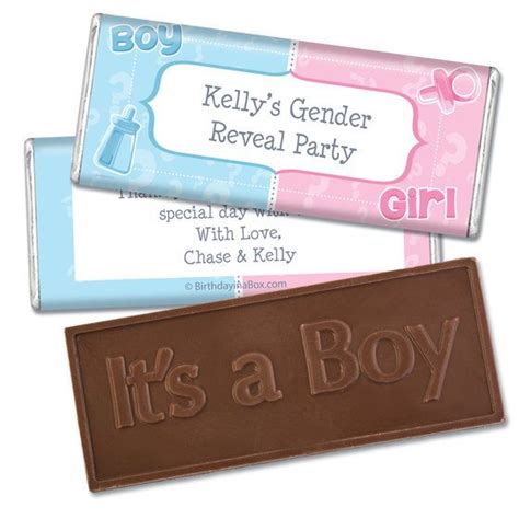 Pick A Side Gender Reveal Personalized Hersheys Chocolate Bar Wrappers