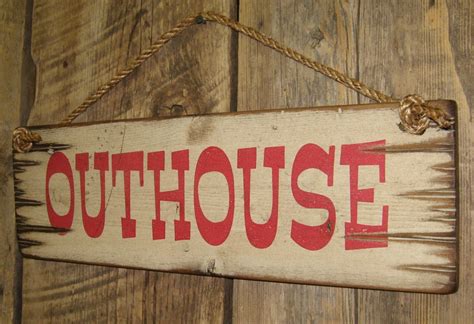 Outhouse Antiqued Wooden Sign