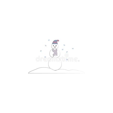 Snowman Snowing Colored Icon Element Of Colored Winter Hand Drawn