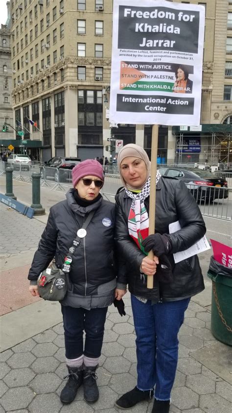 “free khalida jarrar ” demand activists at new york women s march samidoun palestinian