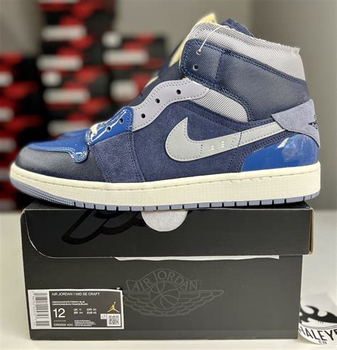 New Nike Air Jordan 1 Mid Se Craft Obsidian French Blue Size 12