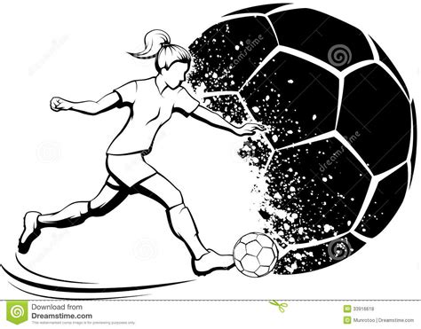 Girl Soccer Player With Splatter Ball Stock Photo Image Of Isolated