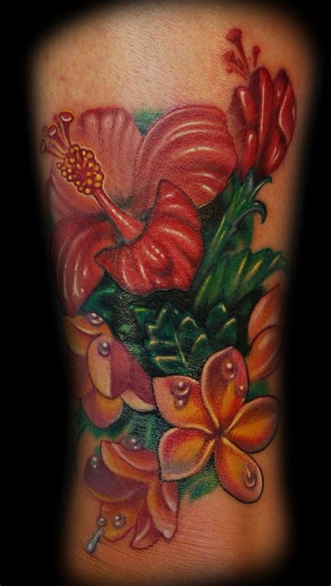 Custom Hawaiian Flowers Tattoo By Marvin Silva Tattoonow