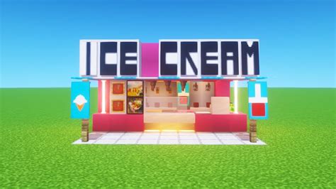 Minecraft Tutorial How To Make A Ice Cream Slushy Stand City Build Youtube