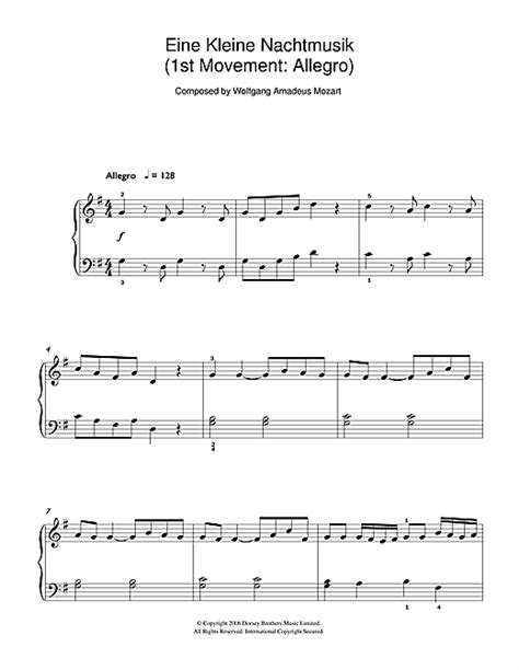 A celebration of his music, as the film shows him traveling to prague for the don giovanni. Allegro from Eine Kleine Nachtmusik K525 noten von ...