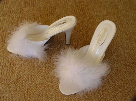 Silver High Heel Satin Fluffy Slippers Court Mule Size Uk 4 5 6 7 8
