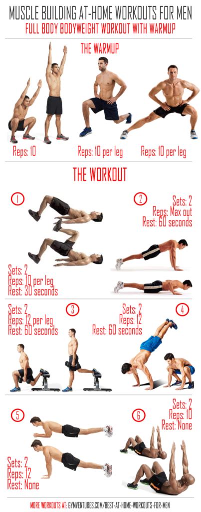 At Home Workouts For Men Full Bodyweight Workout With Warmup Full