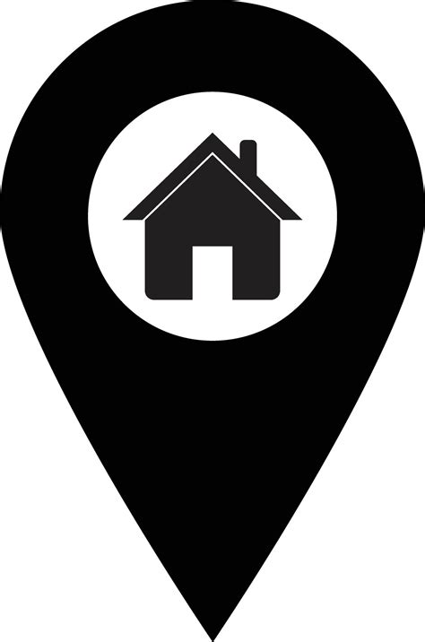 Map Pointer With House Icon Home Location Map Pointer Icon Vector
