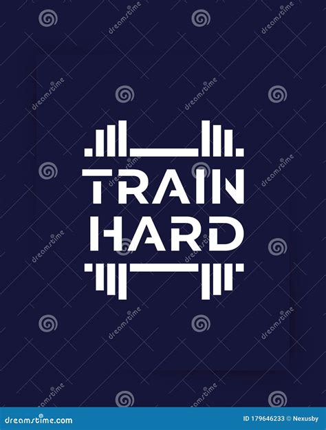 Train Hard Gym Poster Fitness Motivation Vector Stock Vector