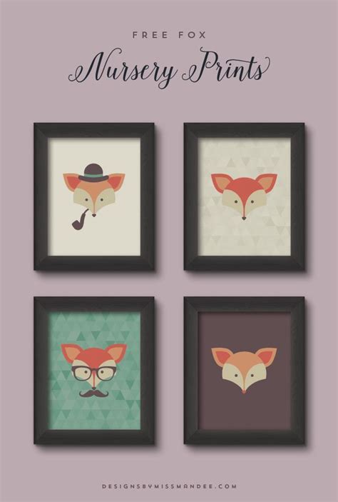 Free Fox Nursery Prints Free Nursery Printables Printable Nursery Art