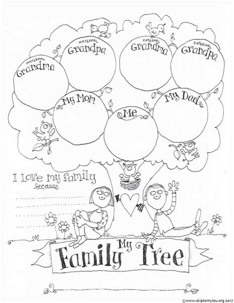 FREE Printable Family Tree Coloring Page | Skip To My Lou