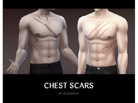 Redearcat Chest Scar1 Maxis Match Sims Sims 4