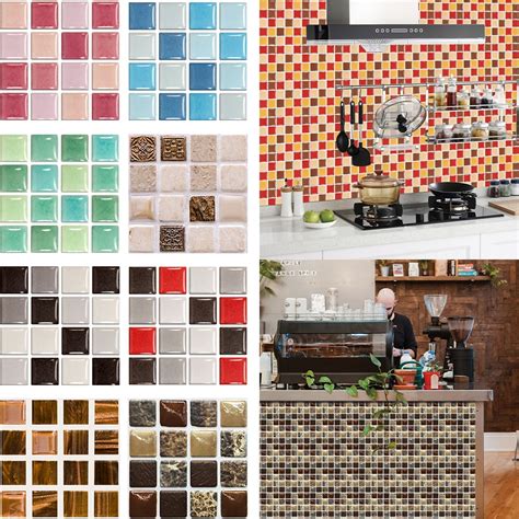 Home Décor 3d Self Adhesive Kitchen Wall Tiles Bathroom Mosaic Tile