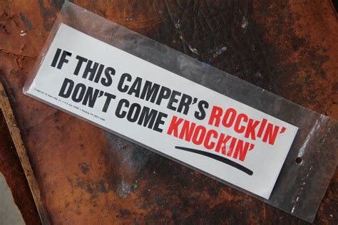 Vintage Nos If This Camper S Rockin Dont Come Knockin Sticker Camper Bumper Sticker Vintage