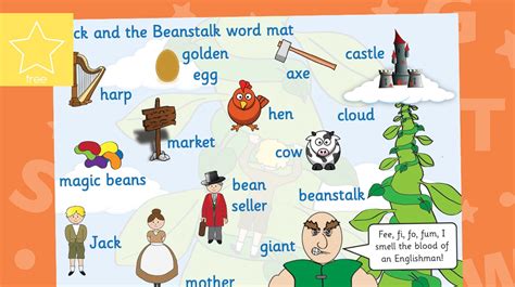 Teachers Pet Jack And The Beanstalk Word Mat