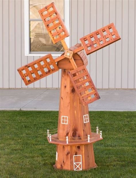 Amish Handcrafted Cedar Windmill Fully Functioning Lawn Garden