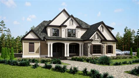 Three Story Southern Style House Plan With Front Porch