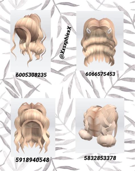 Bloxburg Blonde Hair In 2021 Roblox Codes Coding Clothes Roblox