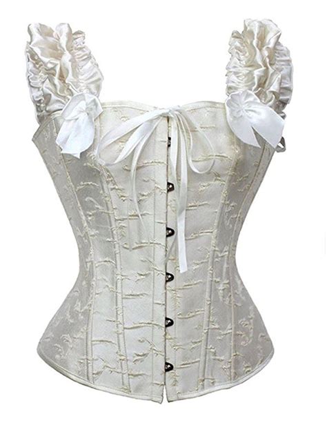 Camellias Ruched Sleeves Bridal Overbust Steel Boned Waist Cinching Corset Bustier At Amazon