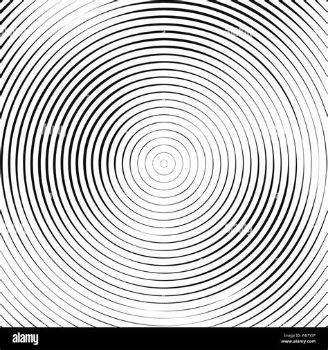 Black Circular Pattern On White Background Concentric Circles Vector
