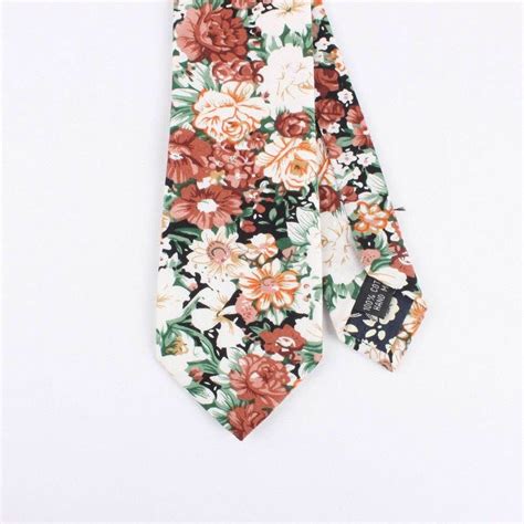 Peach Floral Skinny Tie 2 36 Floral Tie Flower Tie Etsy Floral Tie Wedding Flower Tie Mens