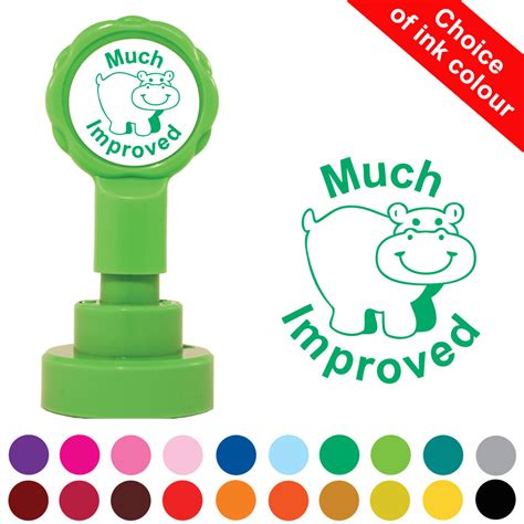 teacher stamp much improved school stamp choice of ink colour free delivery
