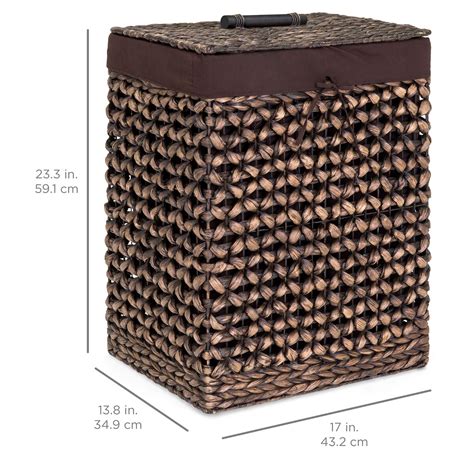 Best Choice Products Woven Water Hyacinth Wicker Portable Decorative