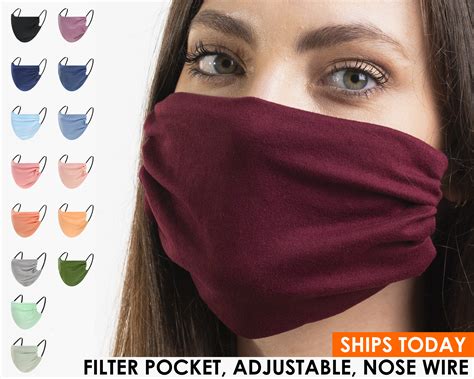 Breathable Burgundy Face Mask Reusable Double Layered Etsy