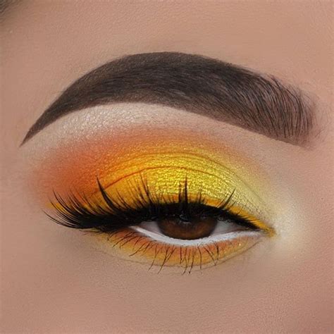 Yellow Orange Yellow Eye Makeup Eyeshadow Makeup Aesthetic Makeup