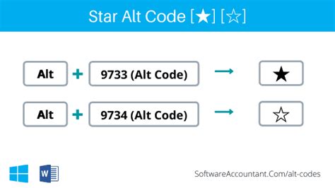 Star Copy And Paste Typing Symbol With Alt Code Software Accountant