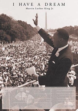 Addresses crowds during the march on washington at the lincoln memorial, washington dc, in 1963. Martin Luther King, I Have a Dream Speech Poster - PopArtUK
