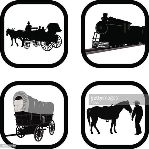Horse Drawn Wagon Silhouette High Res Illustrations Getty Images