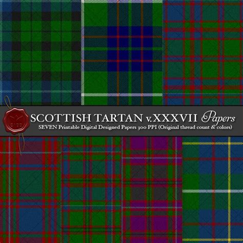 Digital Printable Scottish Tartan Plaid Highland Clan Macintyre Clan