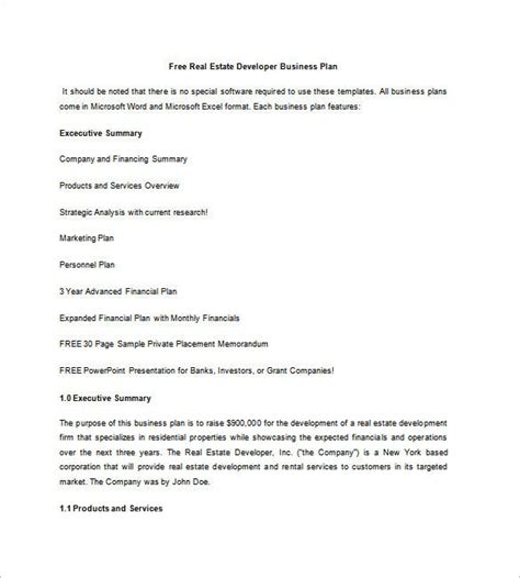 Real Estate Business Plan Template 22 Free Word Excel Pdf Format