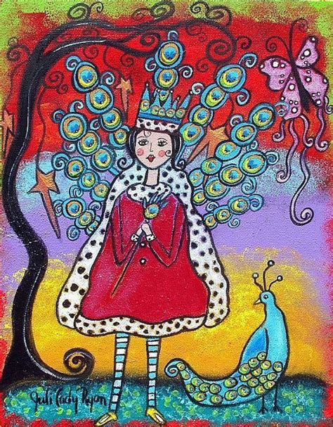 The Peacock Queen Naive Painting Painting Surreal Art