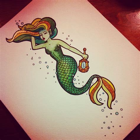 Neo Traditional Mermaid Tattoos