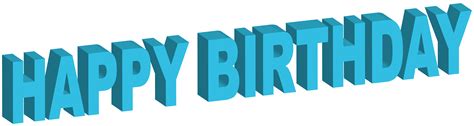 Happy Birthday Blue 3d Transparent Clip Art Image Gallery