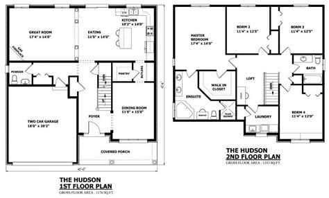 Two Storey House Floor Plans With Dimensions Image To U