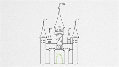 We're going to draw a square zigzag line here to connect the towers. How to draw a CASTLE step by step - YouTube