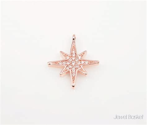 Rose Gold Cubic Star 1 Piece Of Rose Gold Star 15mm X 18mm Etsy