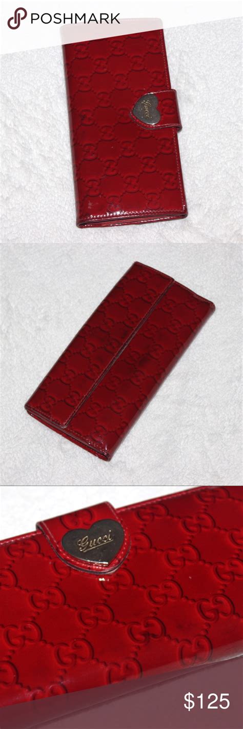 Authentic Red Gucci Monogram Long Wallet Gucci Monogram Long Wallet