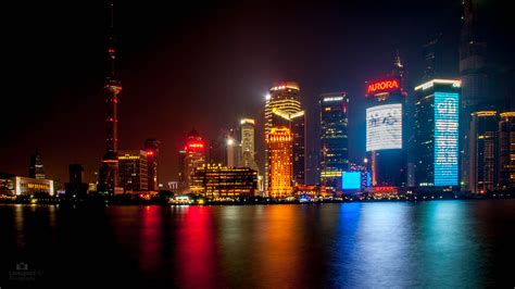 Shanghai Skyline At Night 4k Wallpaper Desktop Backgroun Flickr