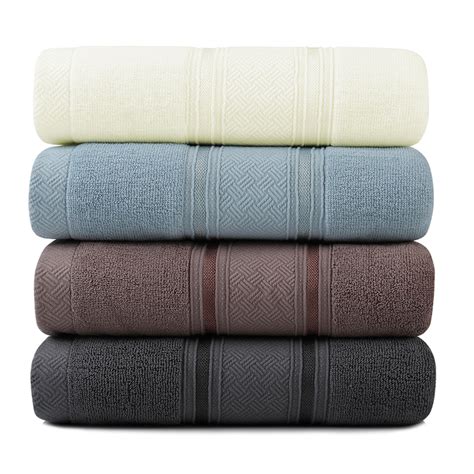 Set Of 4 Premium Ultra Soft Thick Cotton Bath Towel Extra Large Plush Hand Towel Ebay