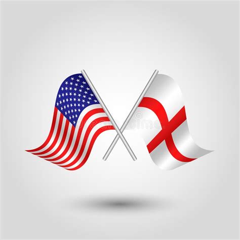 vector two crossed american and english flags stock vector illustration of official flying