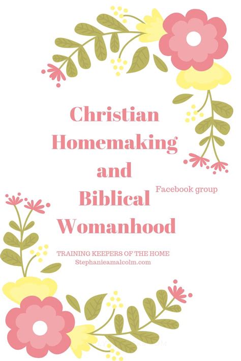 Facebook Group For Christian Homemakers Christian Homemaking